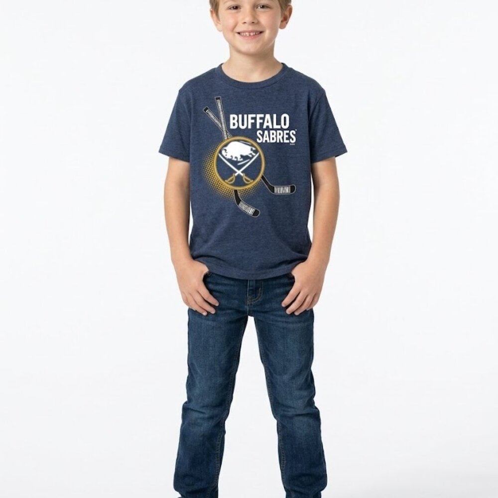 Buffalo Sabres Boy's Boys Blue Tee Shirt T Top Size 18 NWT